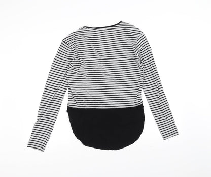 Womens UK Size S Zara Black Basic T-Shirt