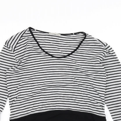Womens UK Size S Zara Black Basic T-Shirt
