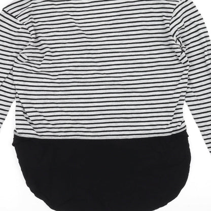 Womens UK Size S Zara Black Basic T-Shirt