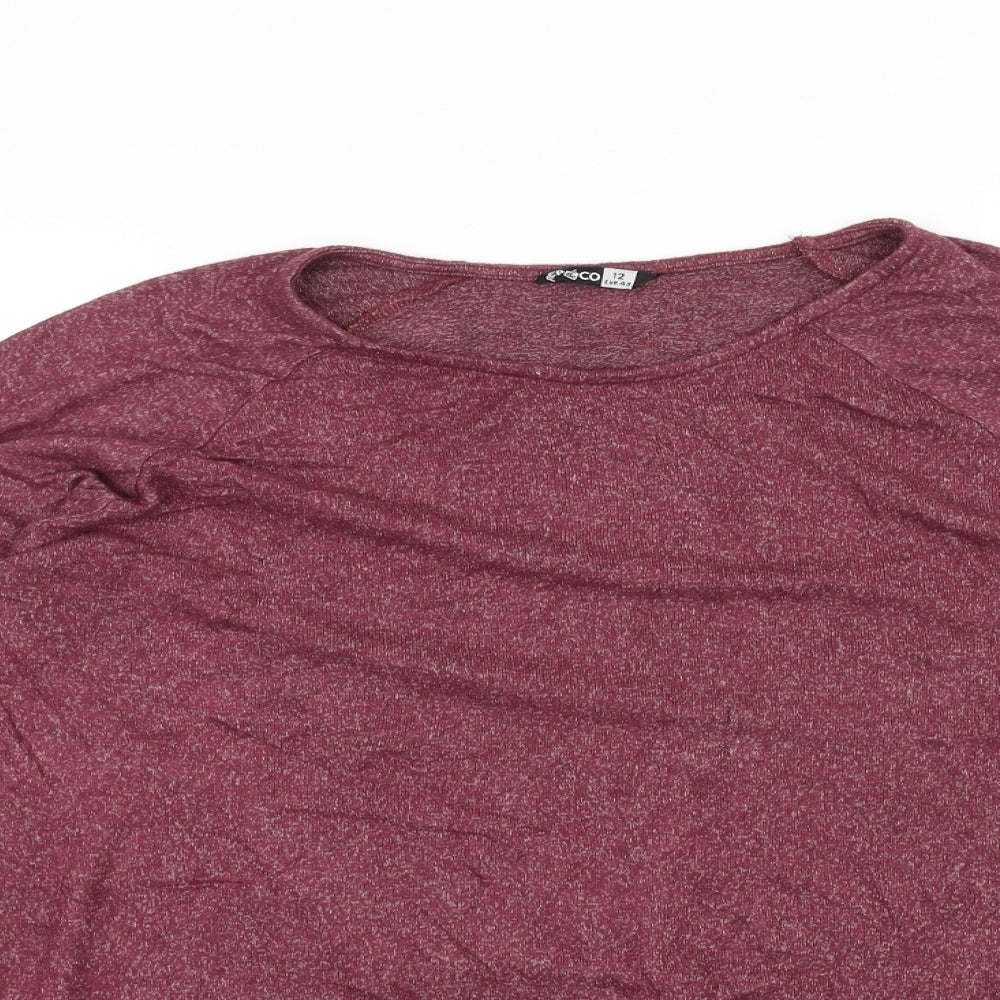 Womens UK Size 12 Pep&Co Red Basic T-Shirt