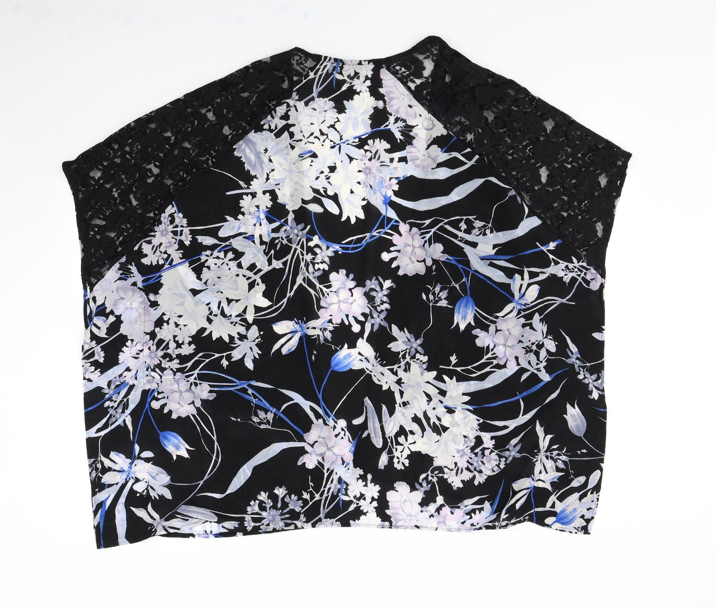 Papaya Womens Black Floral  Cape Jumper Size 8