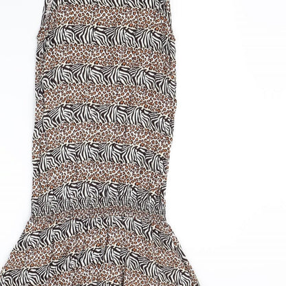 Preworn Womens White Animal Print  Fit & Flare  Size M