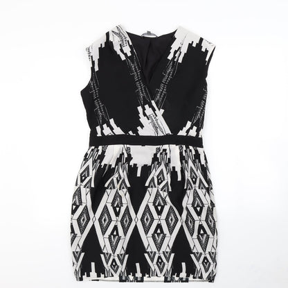 LIMITED Womens Black Geometric  Pencil Dress  Size 10
