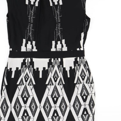 LIMITED Womens Black Geometric  Pencil Dress  Size 10