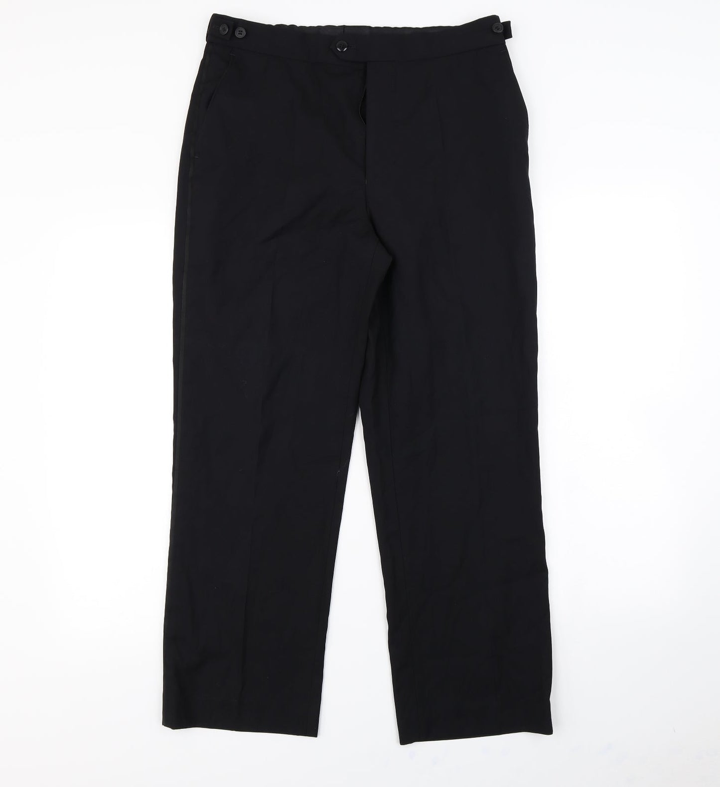 Womens UK Size 32 in Preworn Regular Fit Dress Pants Black Trousers