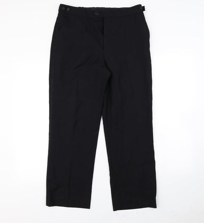 Womens UK Size 32 in Preworn Regular Fit Dress Pants Black Trousers