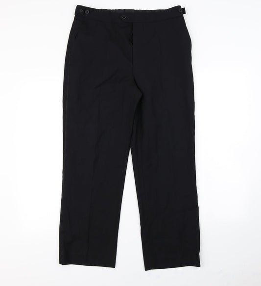 Womens UK Size 32 in Preworn Regular Fit Dress Pants Black Trousers