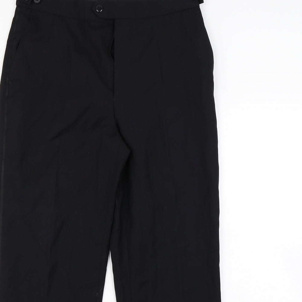 Womens UK Size 32 in Preworn Regular Fit Dress Pants Black Trousers