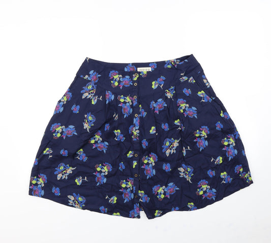 m&S Womens Blue Floral  Skater Skirt Size 12