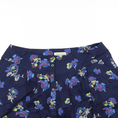 m&S Womens Blue Floral  Skater Skirt Size 12