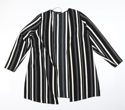 Evans Womens Black Striped  Jacket  Size 14