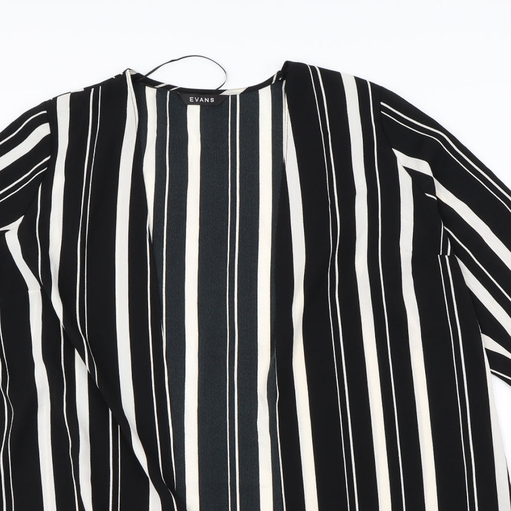 Evans Womens Black Striped  Jacket  Size 14