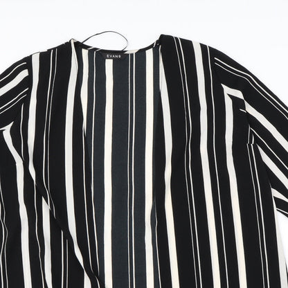 Evans Womens Black Striped  Jacket  Size 14