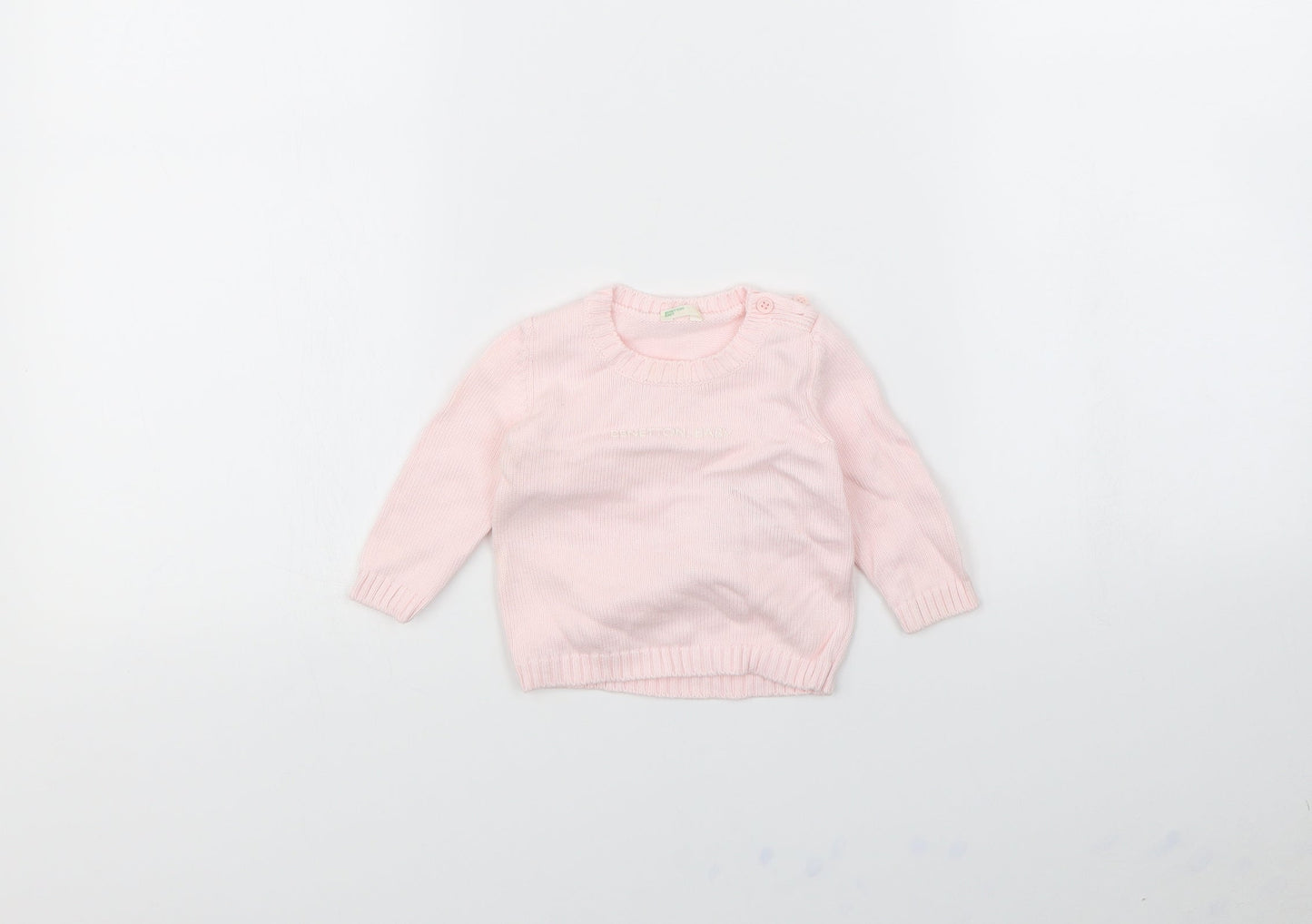 Benetton Baby Pink   Pullover Jumper Size 3-6 Months