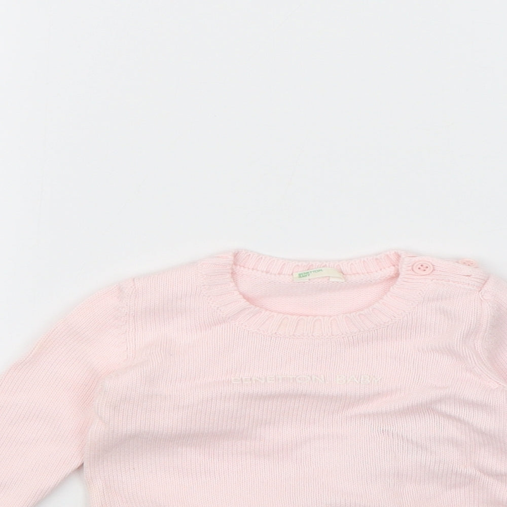 Benetton Baby Pink   Pullover Jumper Size 3-6 Months