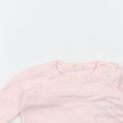Benetton Baby Pink   Pullover Jumper Size 3-6 Months