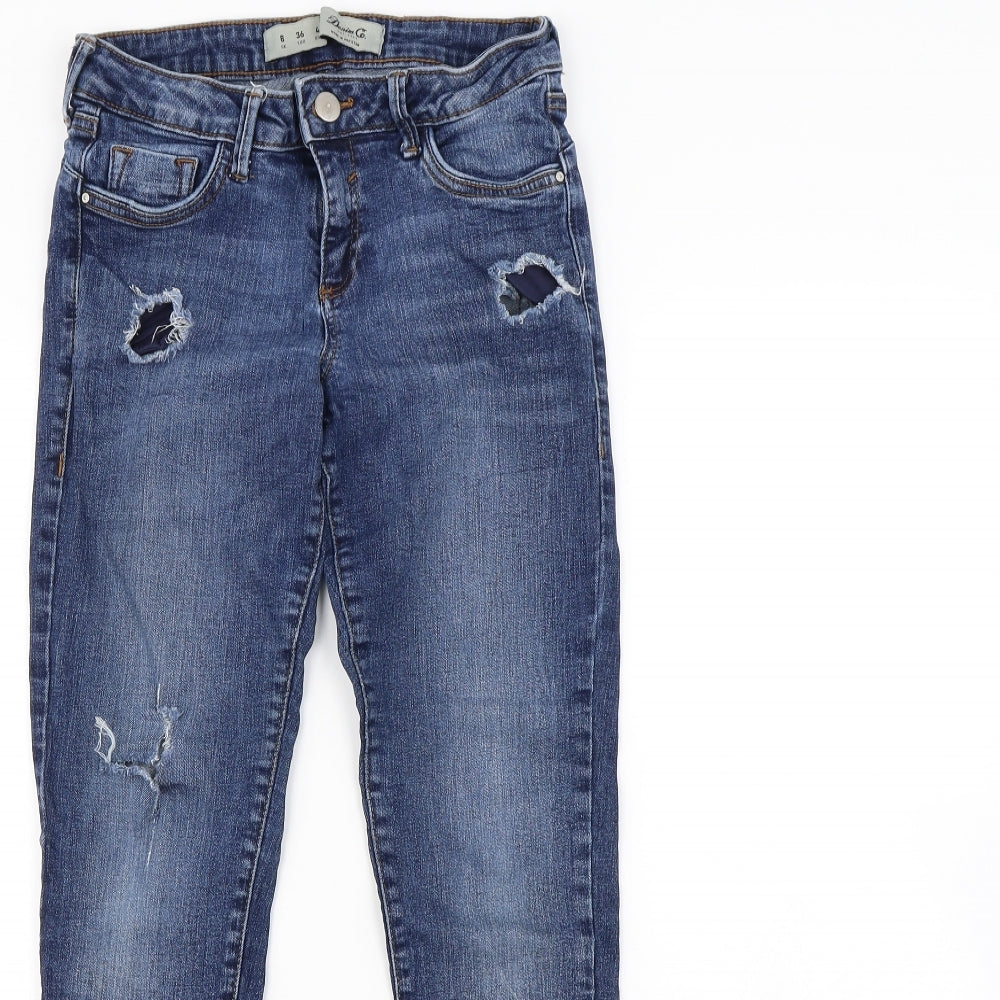 Denim & Co. Womens Blue   Skinny Jeans Size 8 L28 in