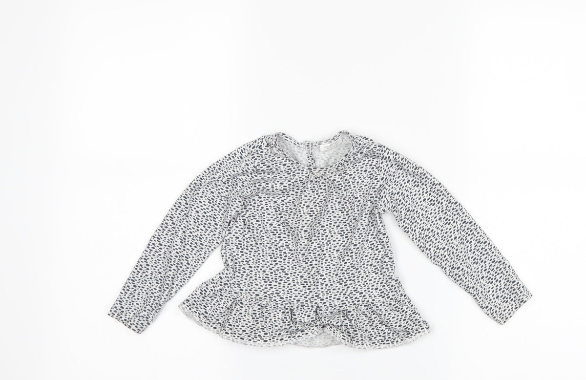 Next Girls White Polka Dot  Basic T-Shirt Size 18-24 Months
