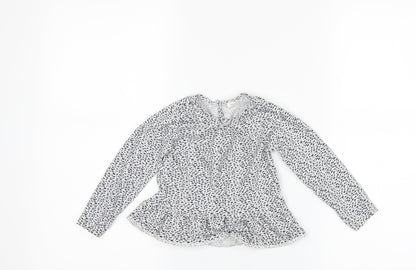 Next Girls White Polka Dot  Basic T-Shirt Size 18-24 Months