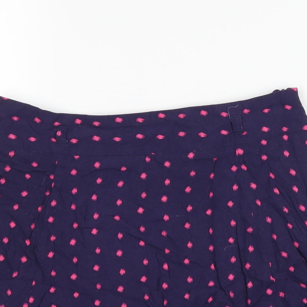 Papaya Womens Blue Polka Dot  A-Line Skirt Size 8