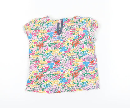 NEXT Girls White Floral  Basic T-Shirt Size 9-12 Months