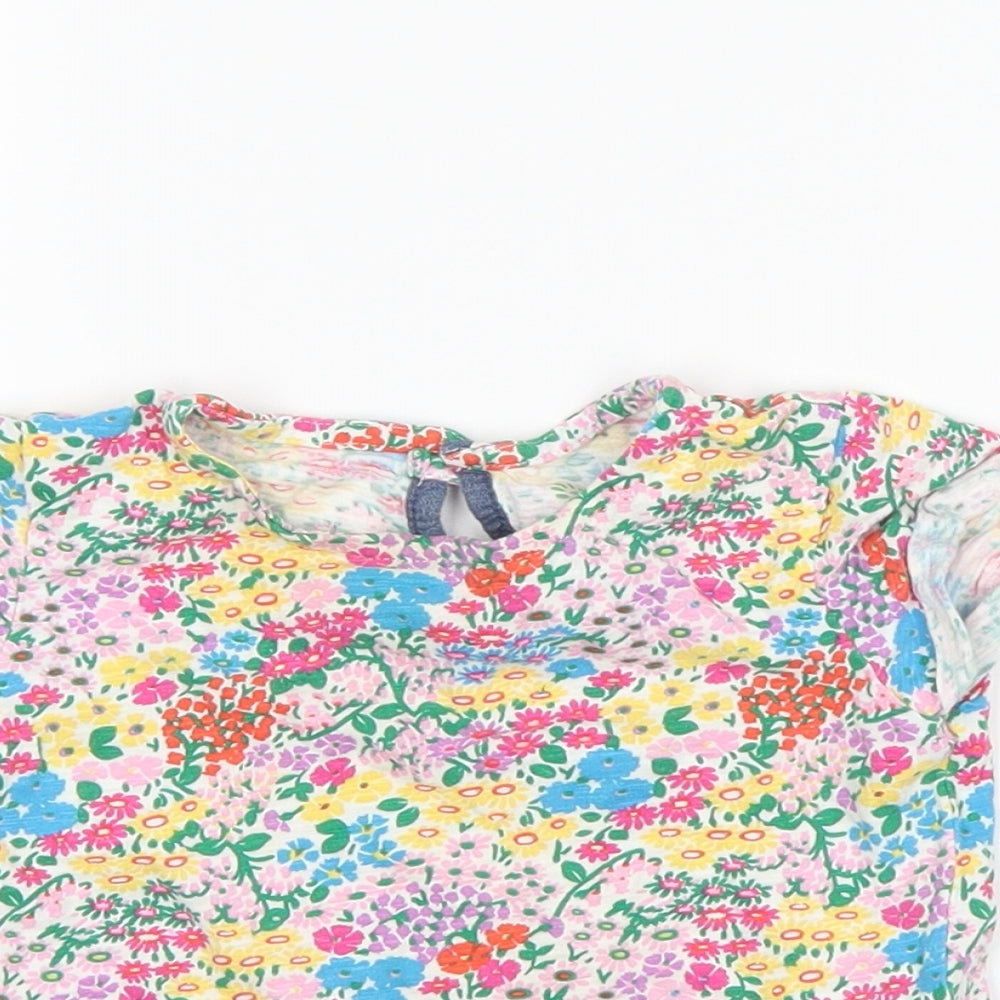 NEXT Girls White Floral  Basic T-Shirt Size 9-12 Months