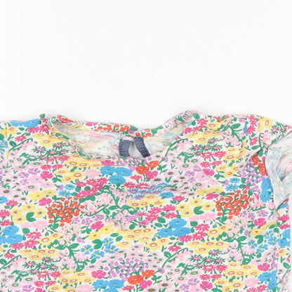 NEXT Girls White Floral  Basic T-Shirt Size 9-12 Months