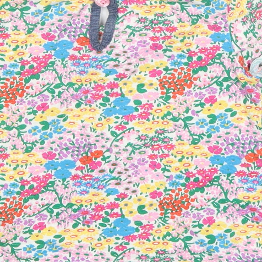 NEXT Girls White Floral  Basic T-Shirt Size 9-12 Months