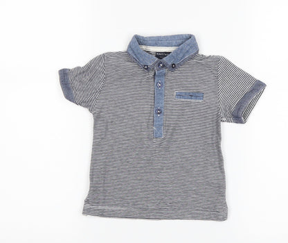 NEXT Boys Blue Striped  Basic Polo Size 12-18 Months
