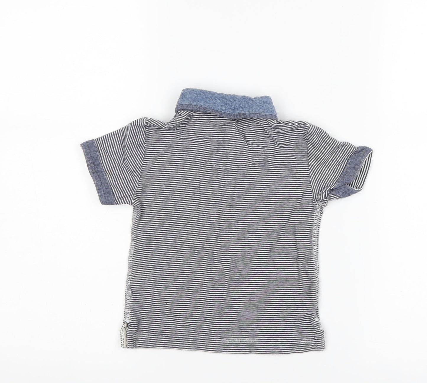 NEXT Boys Blue Striped  Basic Polo Size 12-18 Months