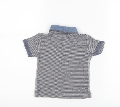 NEXT Boys Blue Striped  Basic Polo Size 12-18 Months