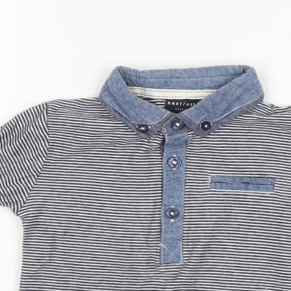 NEXT Boys Blue Striped  Basic Polo Size 12-18 Months