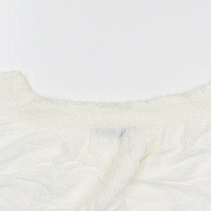 Bershka Girls White   Basic T-Shirt Size L