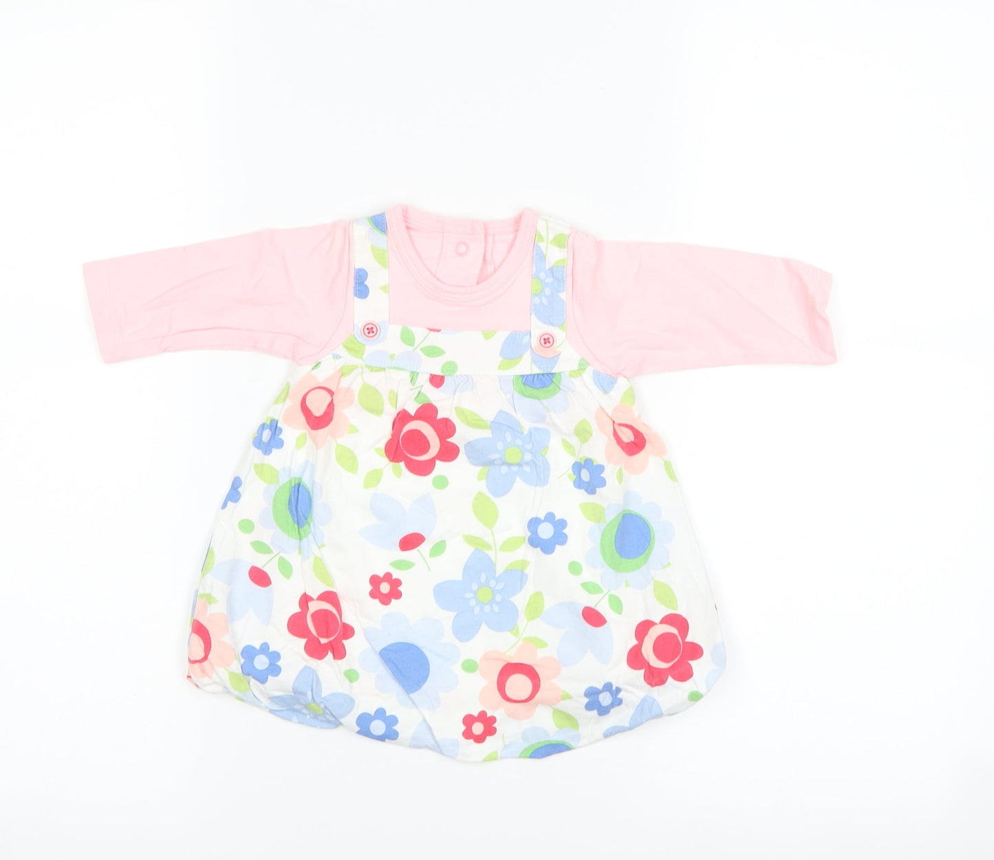 Marks and Spencer Girls White Floral  A-Line  Size 3-6 Months