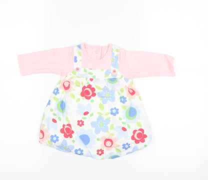 Marks and Spencer Girls White Floral  A-Line  Size 3-6 Months
