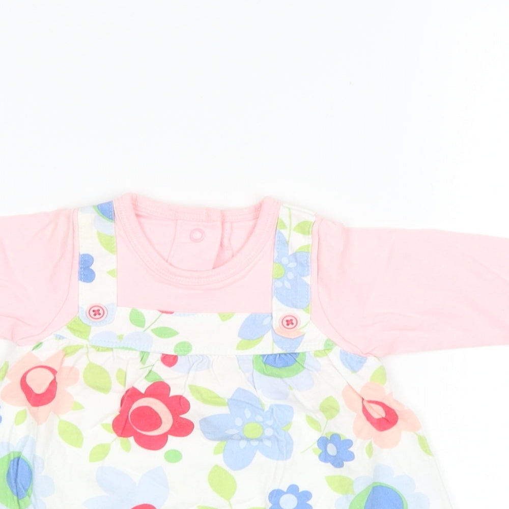 Marks and Spencer Girls White Floral  A-Line  Size 3-6 Months