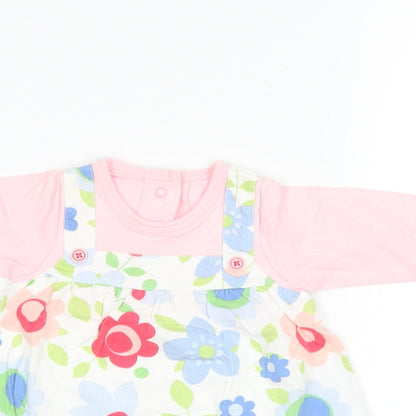 Marks and Spencer Girls White Floral  A-Line  Size 3-6 Months