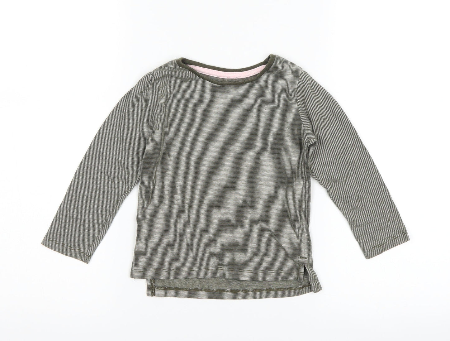 Primark Girls Green Striped  Basic T-Shirt Size 18-24 Months