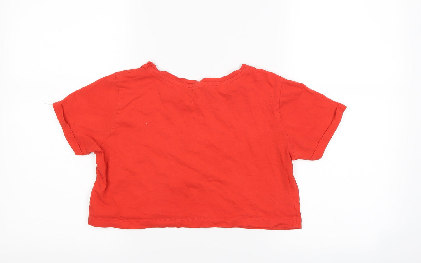 Primark Womens Red   Cropped T-Shirt Size 2XS  - C'est la vie