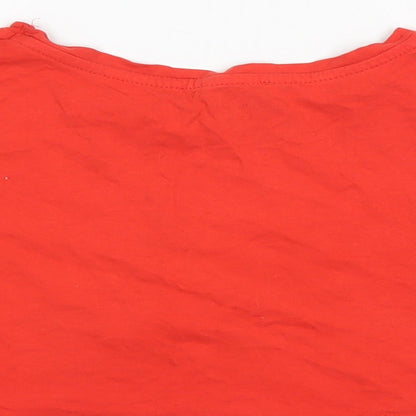 Primark Womens Red   Cropped T-Shirt Size 2XS  - C'est la vie