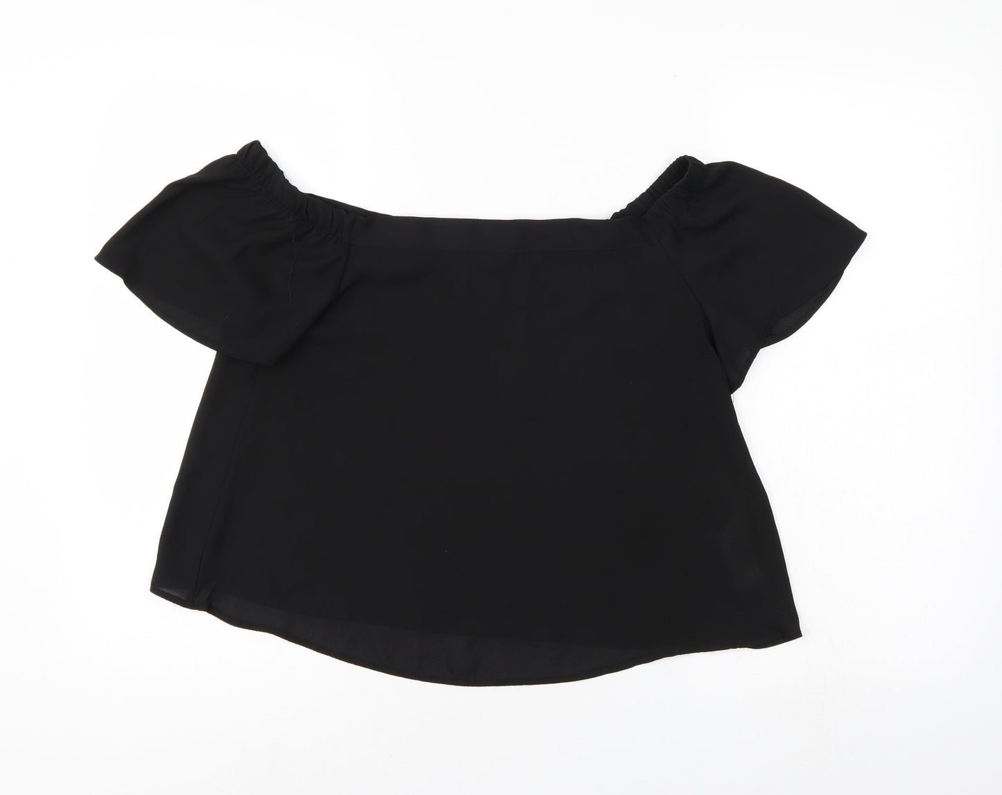 Womens UK Size 10 New Look Black Basic Blouse