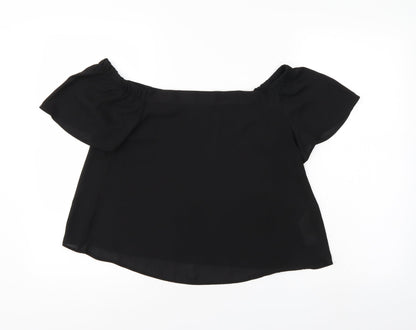 Womens UK Size 10 New Look Black Basic Blouse