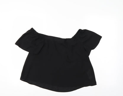 Womens UK Size 10 New Look Black Basic Blouse