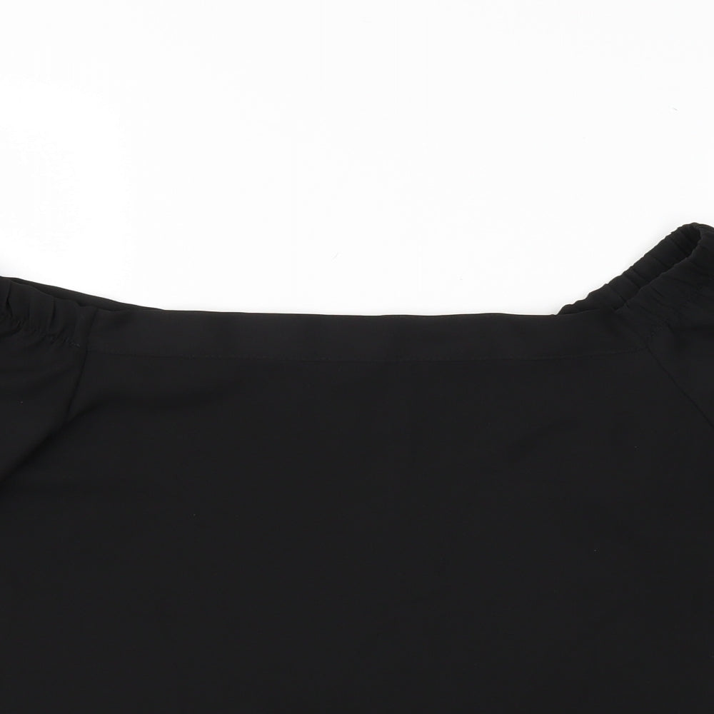 Womens UK Size 10 New Look Black Basic Blouse