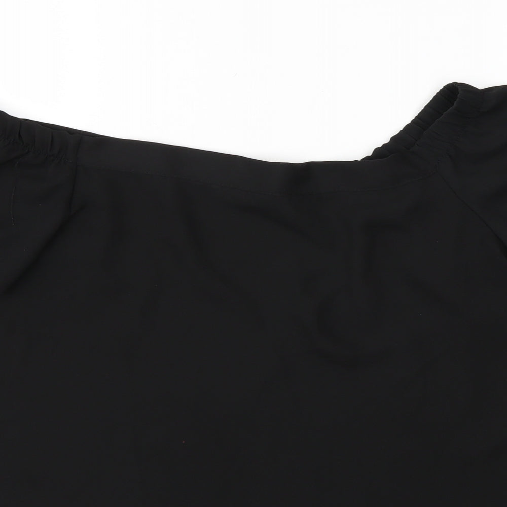 Womens UK Size 10 New Look Black Basic Blouse