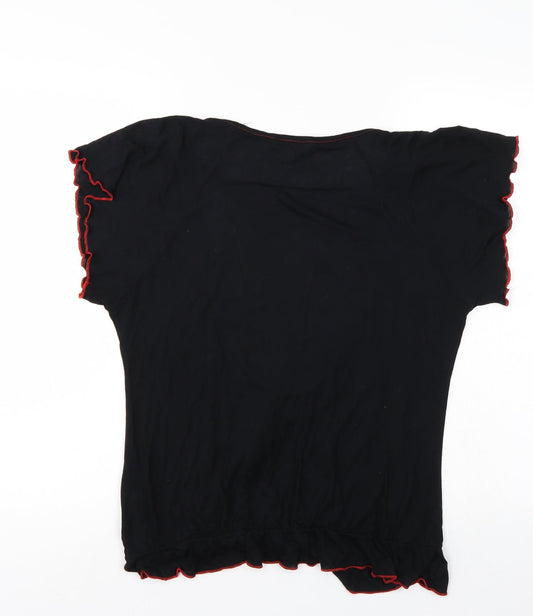 Papaya Womens Black   Tunic Blouse Size 6  - Gipsy look front