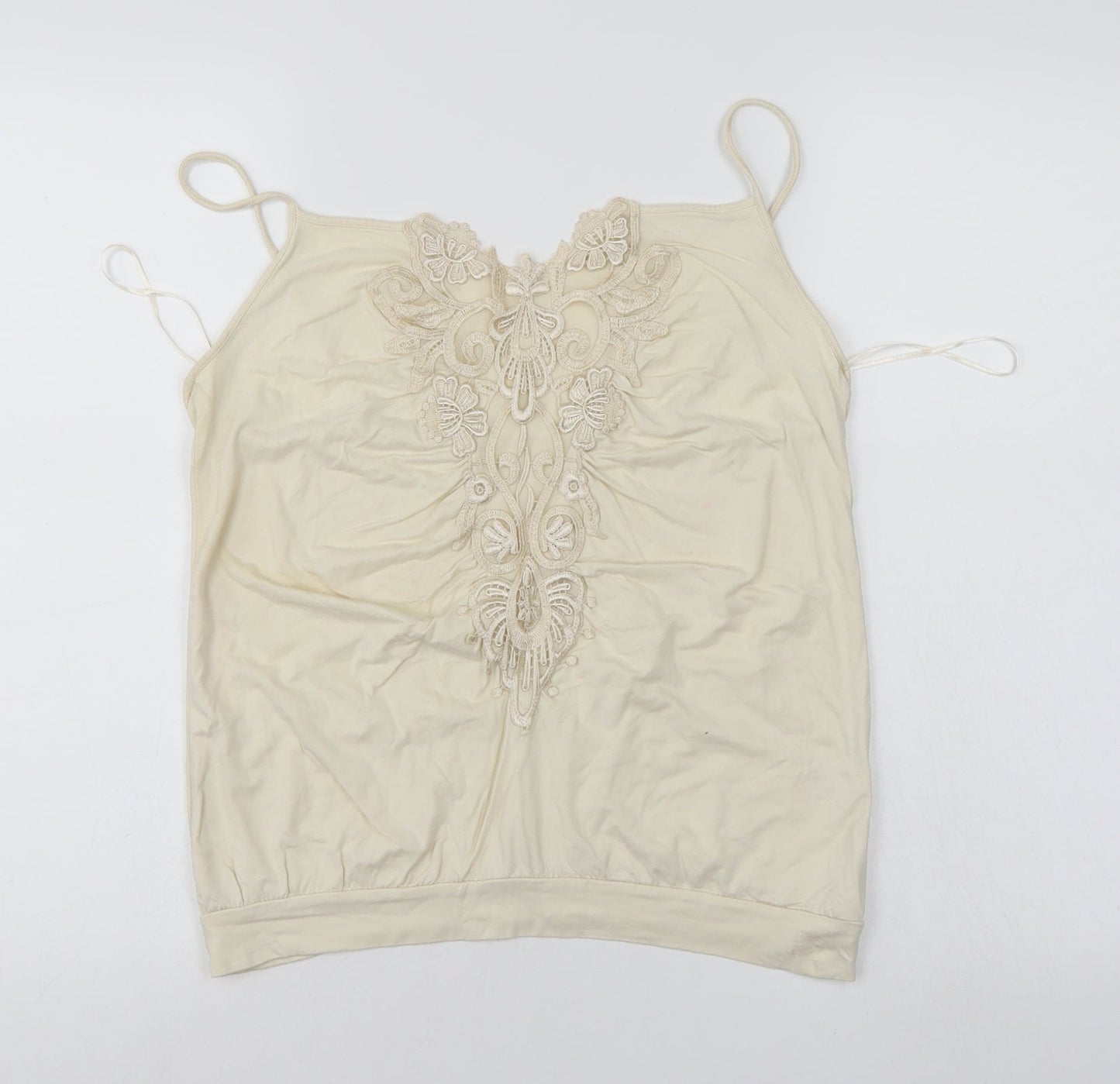 Womens UK Size 14 Preworn Ivory Basic Blouse