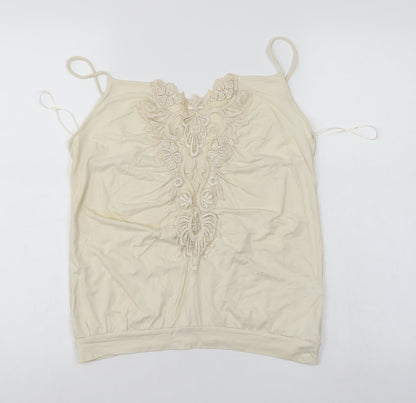Womens UK Size 14 Preworn Ivory Basic Blouse