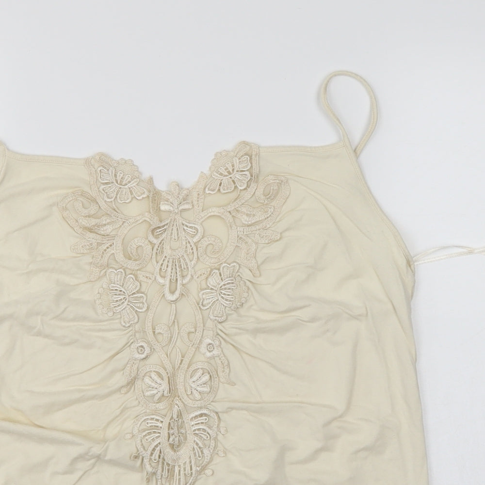 Womens UK Size 14 Preworn Ivory Basic Blouse