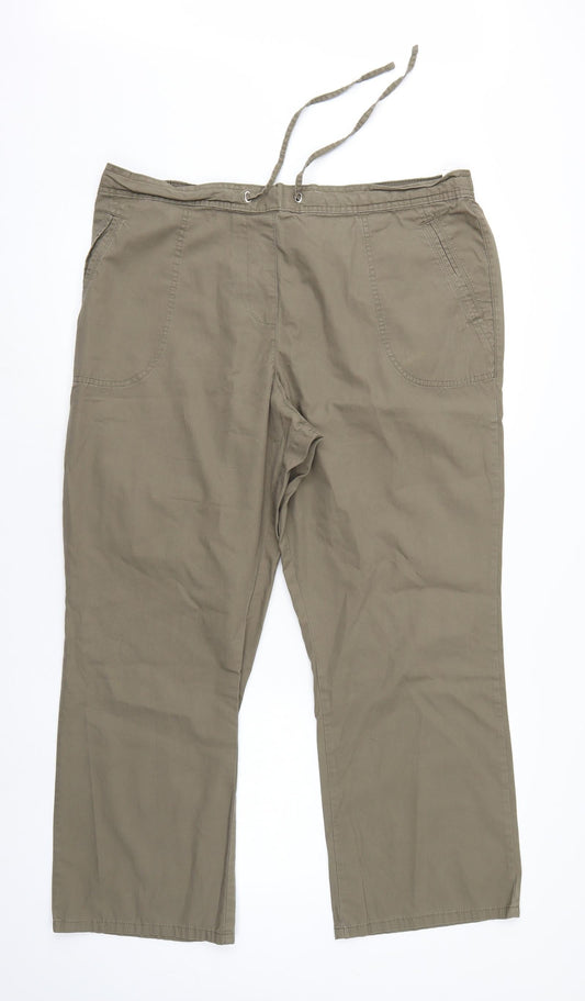 m&s Womens Green   Trousers  Size 18 L25 in